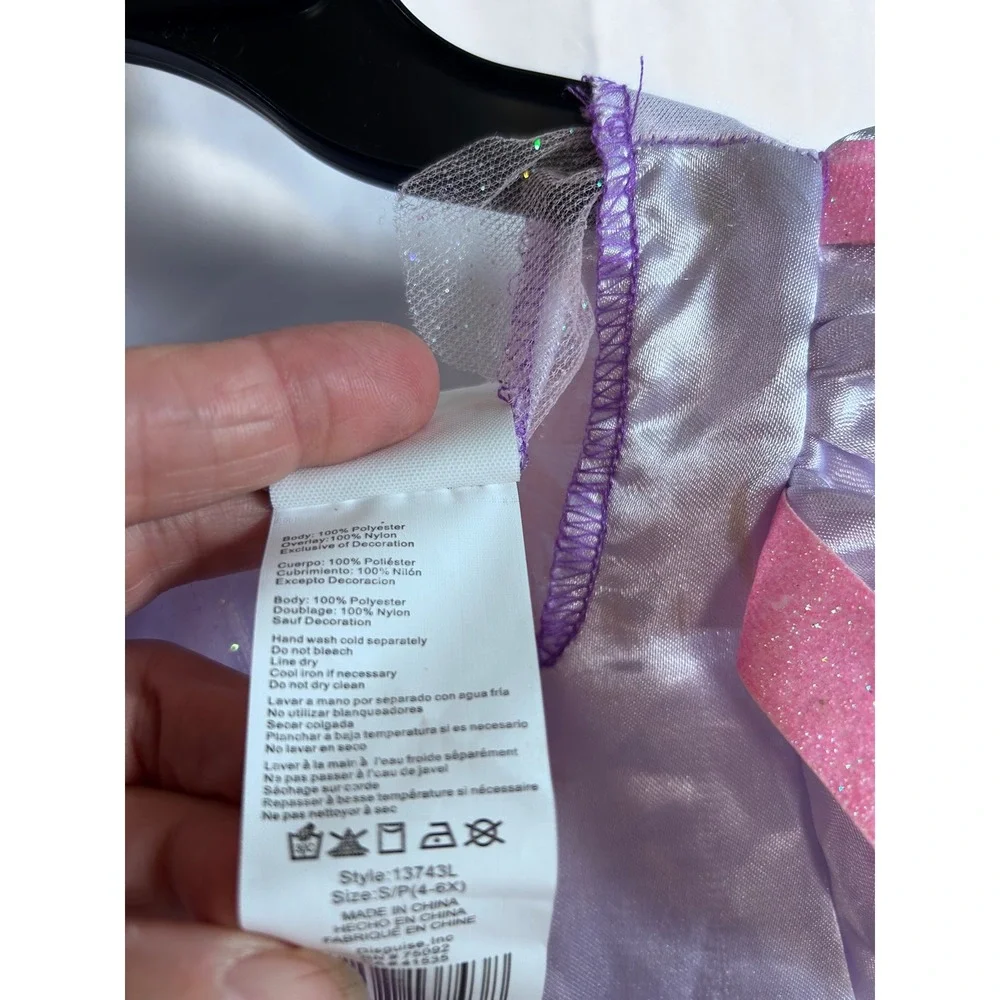 Disney Tangled Rapunzel Costume Dress 4-6X Purple Pink Glitter Kids
